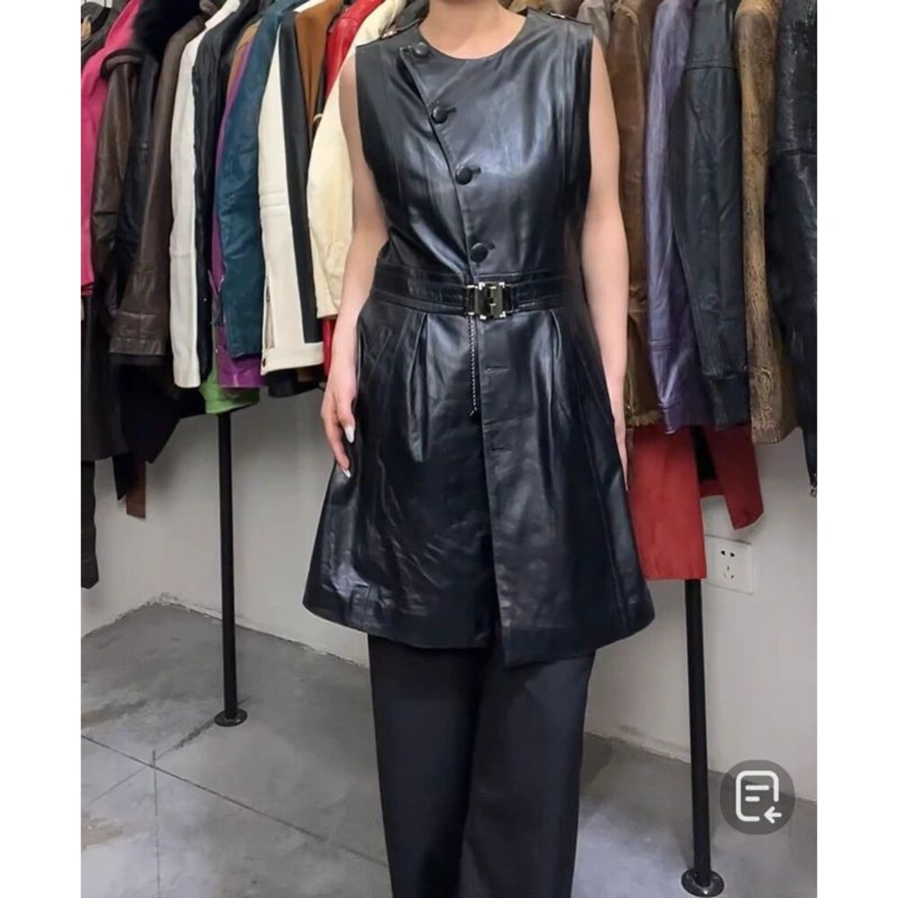 Vintage genuine leather vest size S